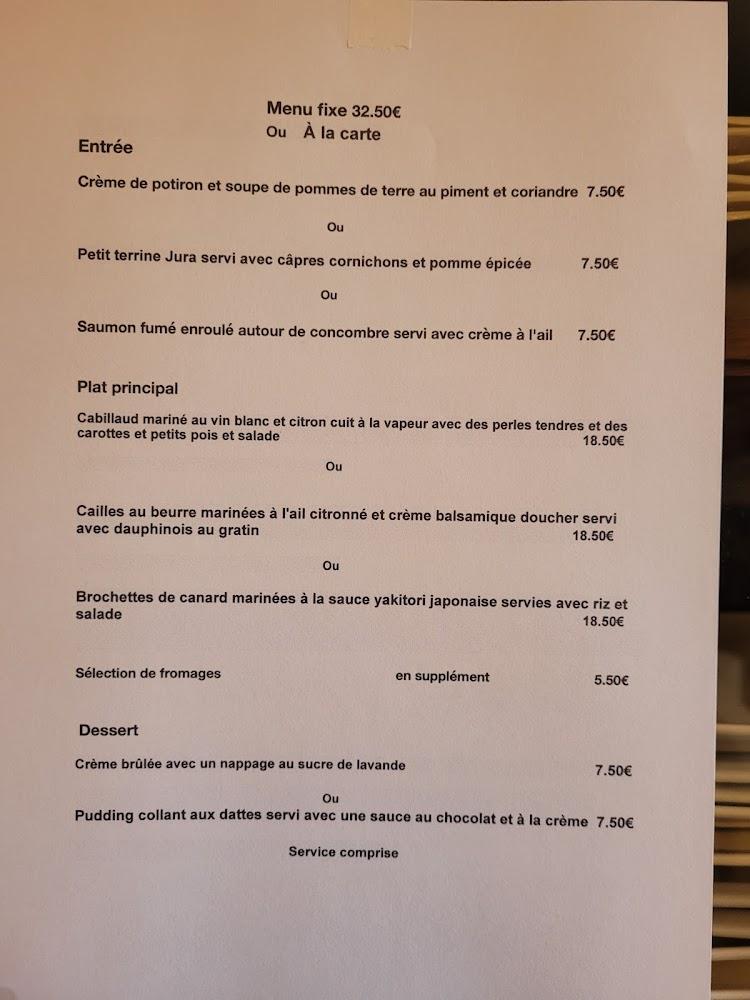 Maison Toussaint petit restaurant - Menu Image 1